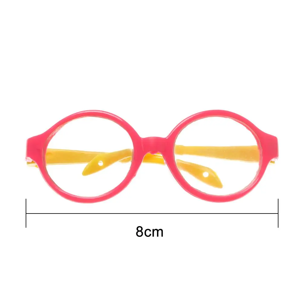 Miniature Clear Lens Doll Óculos, Playing House Brinquedos, Roupas Fit, 18 "Round Frame Eyewear