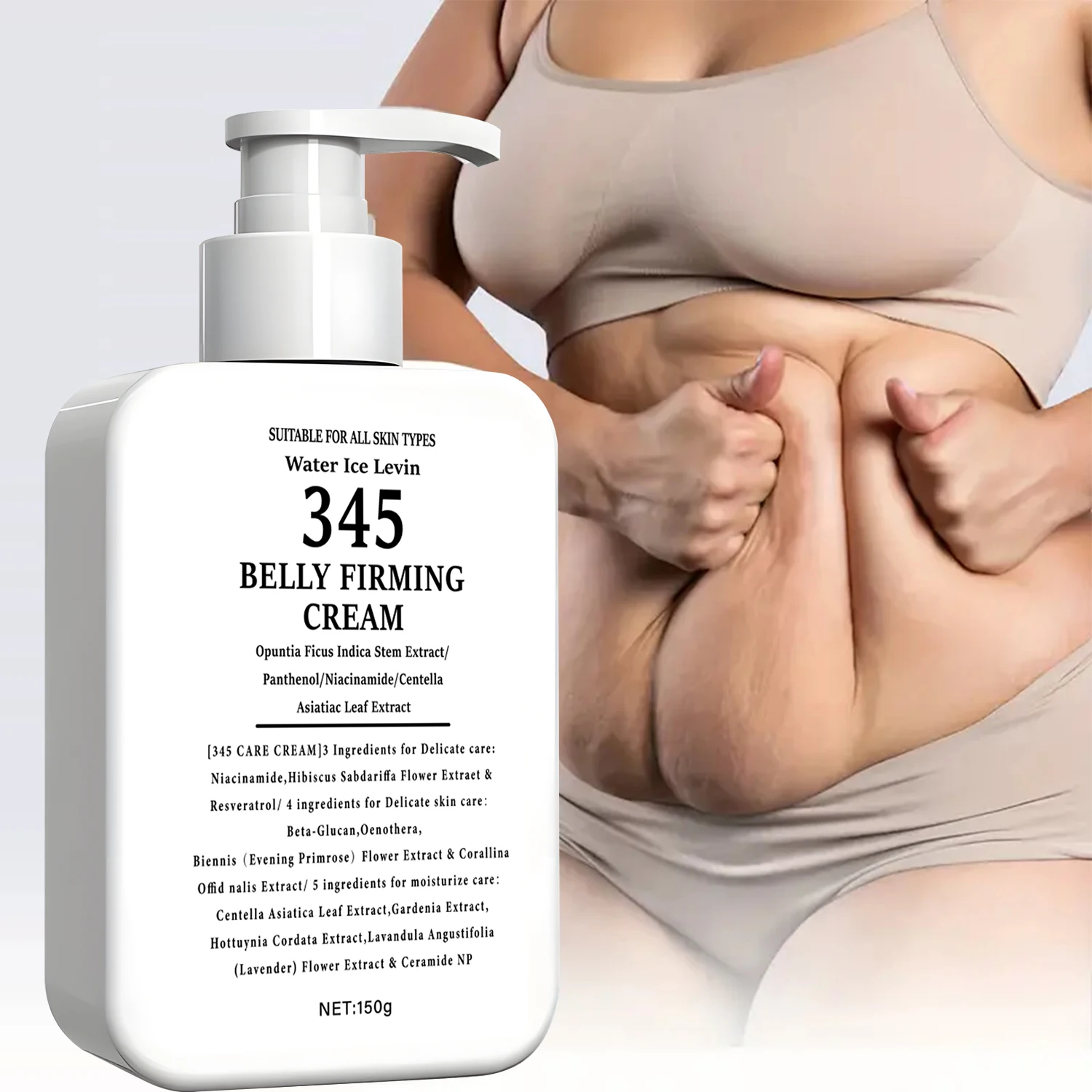 345 كريم شد البطن مستخلص جذع Opuntia. نياسيناميد بانثينول. يهدف كريب الجلد. يشد شركة. جميع أنواع البشرة. 150 جرام. #2