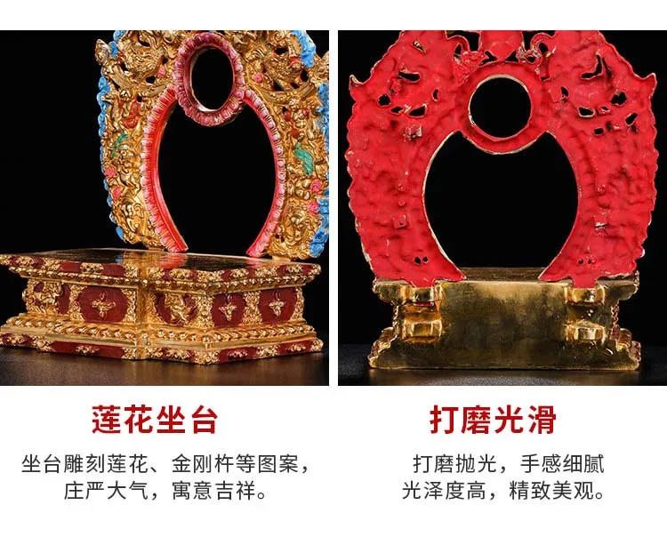 36 سنتيمتر كبير التبت البوذية عالية الجودة بوذا مذبح اللون اللوحة التذهيب النحاس سوبانا جارودا بوذا تمثال الإلهي #4