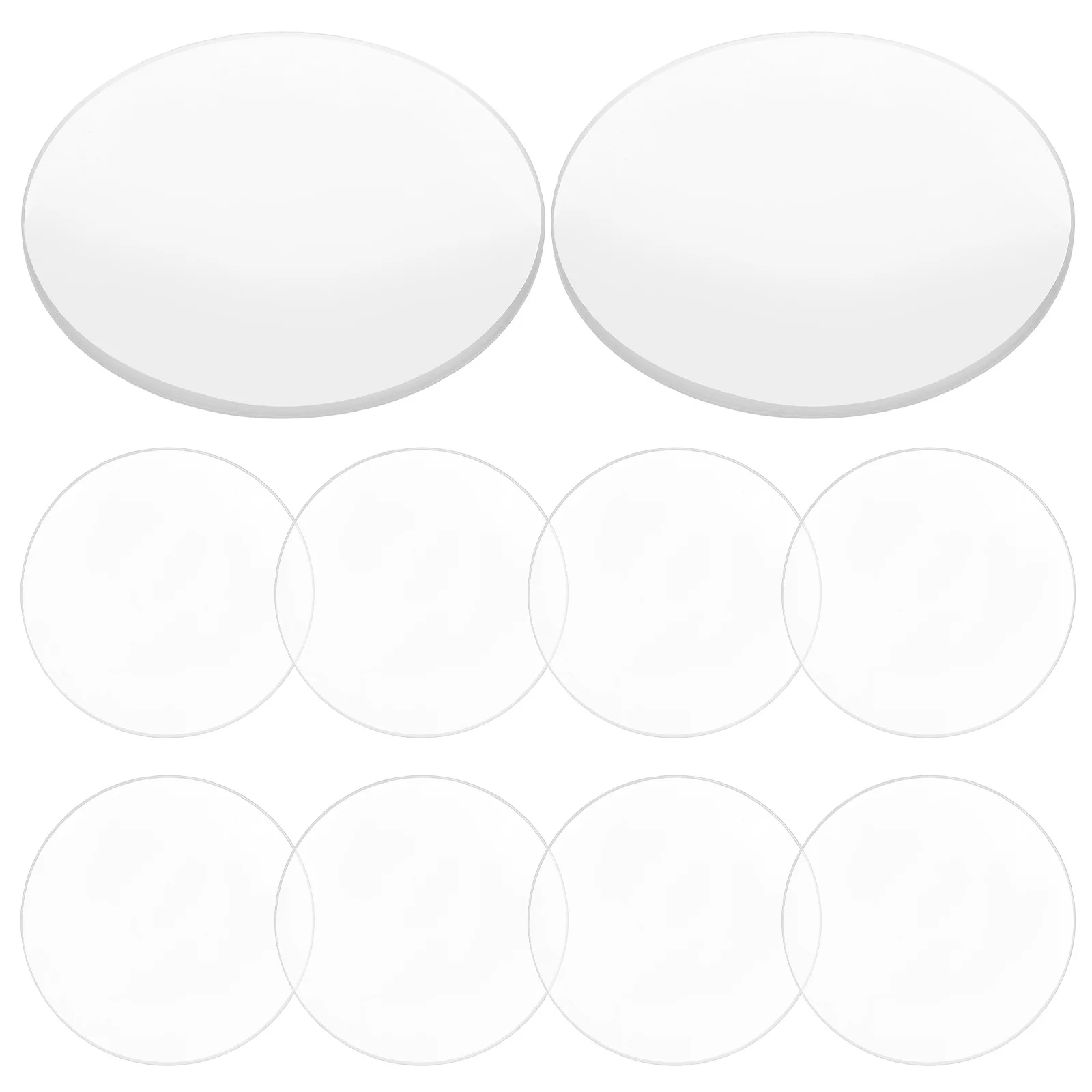 10Pcs Magnifying Acrylic Lens Double Convex Optical Lens Clear Magnifier Replacement for Reading Craft Science Teaching Aid