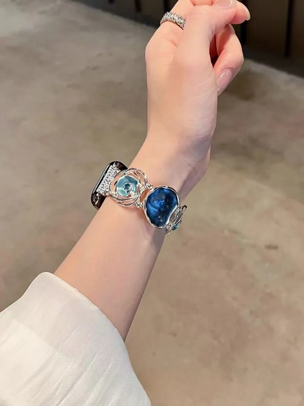 لطيفة روز مطاطا سوار ل سوار ساعة يد آبل سلسلة 10/9/8/7/6/5/4/3/2/1 SE 40 مللي متر 41 مللي متر 42 مللي متر 44 مللي متر 45 مللي متر 46 مللي متر 49 مللي متر حزام