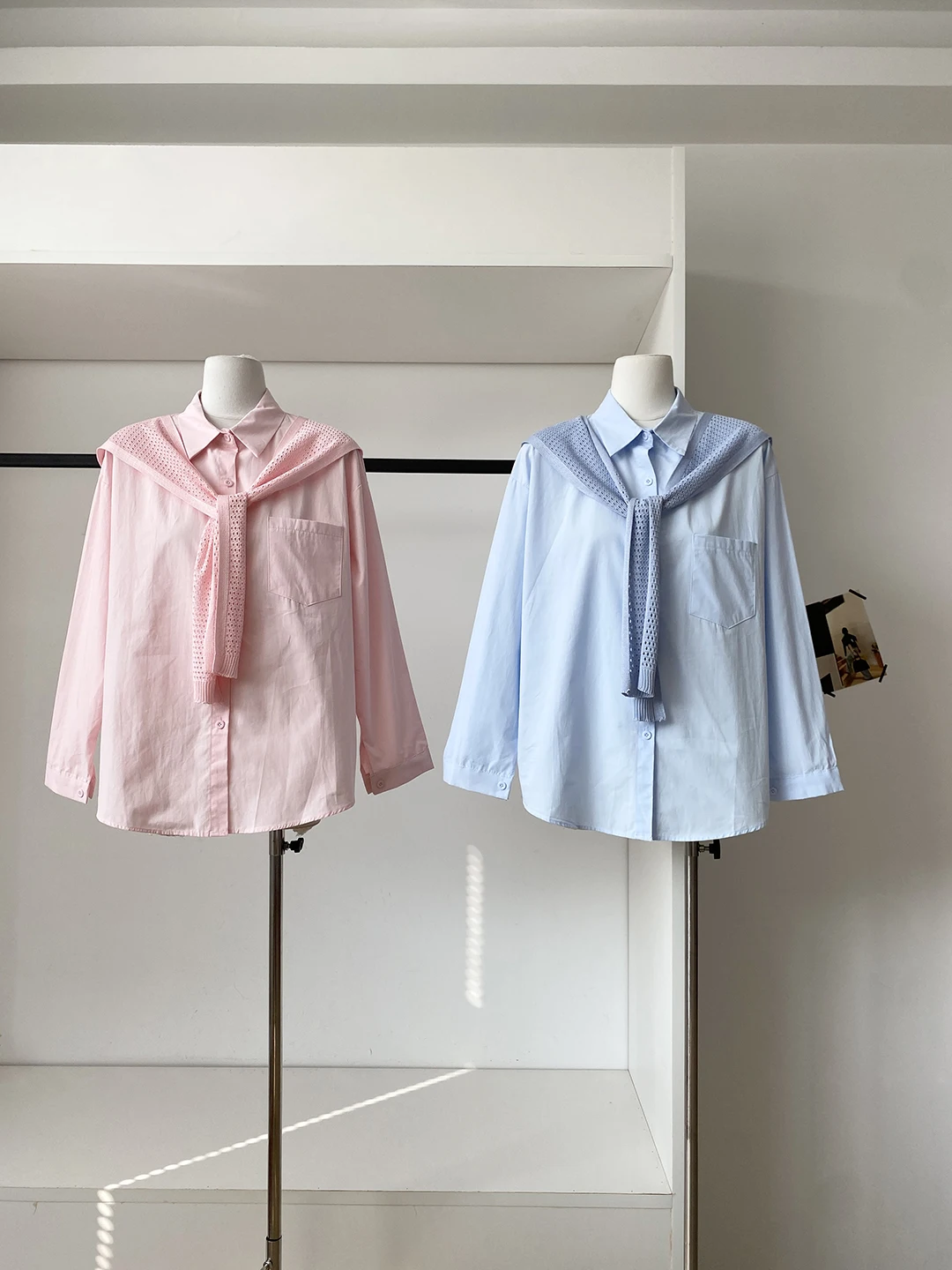 

Spring 2026 Korean Style Fashion Commute Lazy Pure Color Long Sleeve Loose Women's Shirt Shoulder Pad Suitable for Office