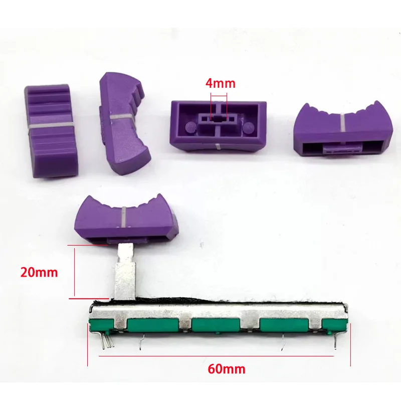 2PCS Suitable for AKAI Yajia mixing console B10K B103 sliding potentiometer pusher 60mm Pioneer pusher Purple hat