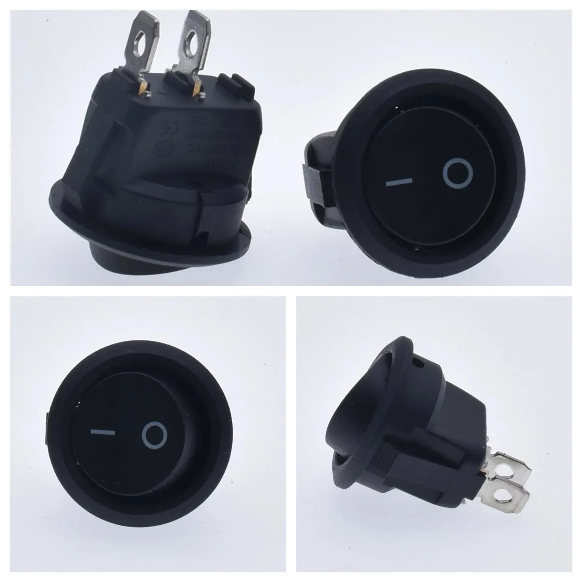 

10PCS/lot KCD1 2PIN Diameter23MM Small Round DPDT Black Push Button Rocker SwitchON-ON Boat Power Hot Sale Rocker Switch 6A/250V