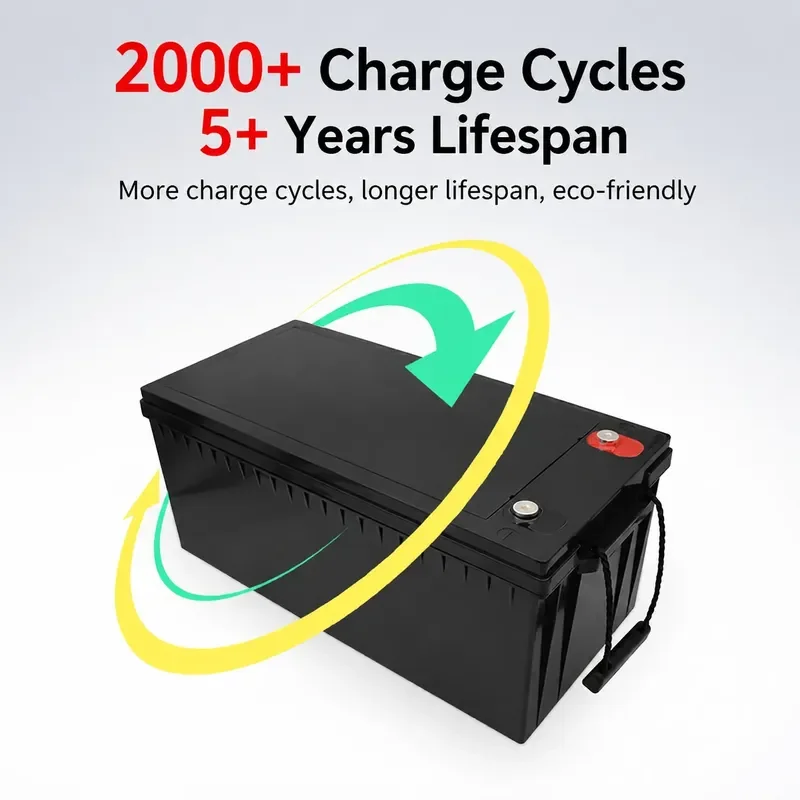 12V Lithium Iron Phosphate Battery for Solar RV Marine Applications 50Ah 100Ah 460Ah Large Capacity Rechargeable Deep Cycle