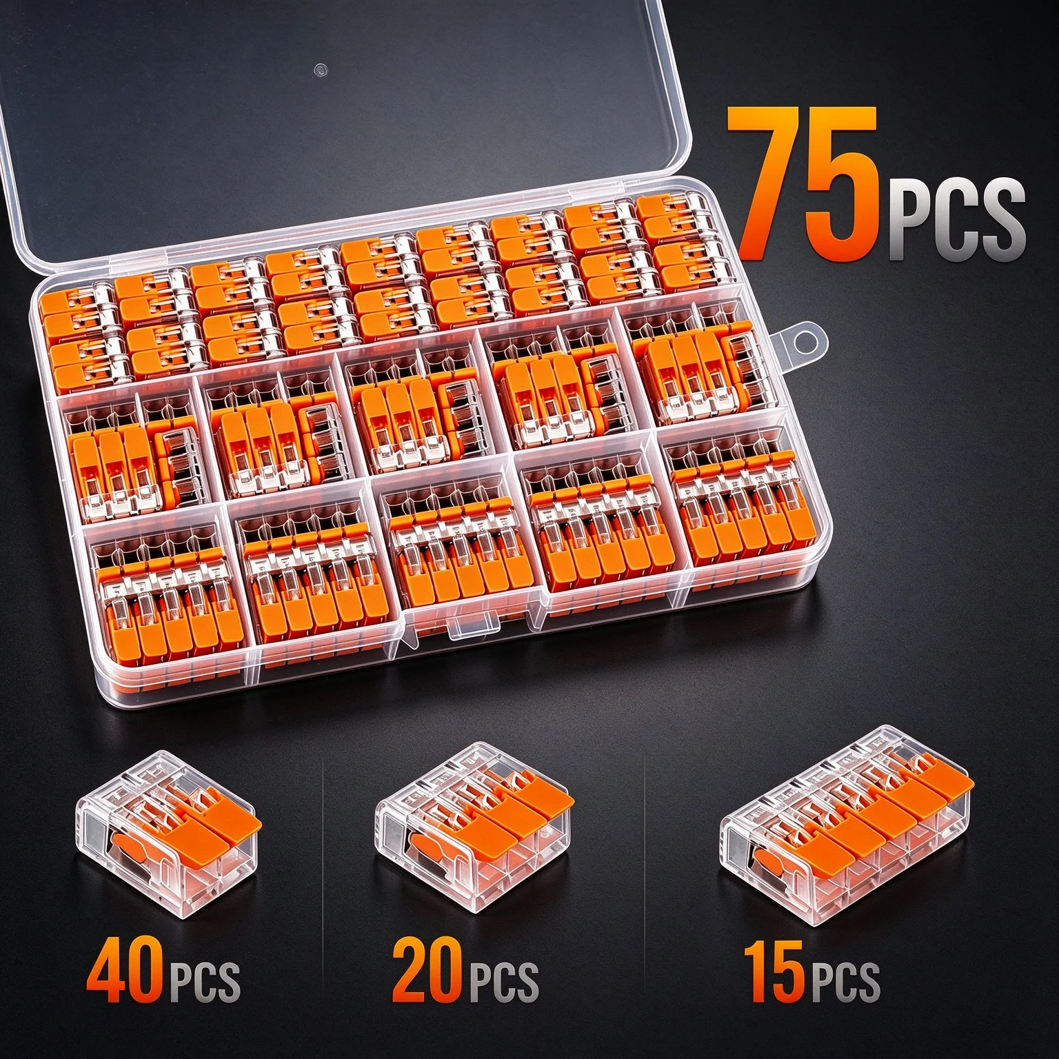 10-75 Pcs Orange Quick Plug-in Terminals Universal Type Electrical Equipment Connectors 250V/32A Wire Connector Terminals