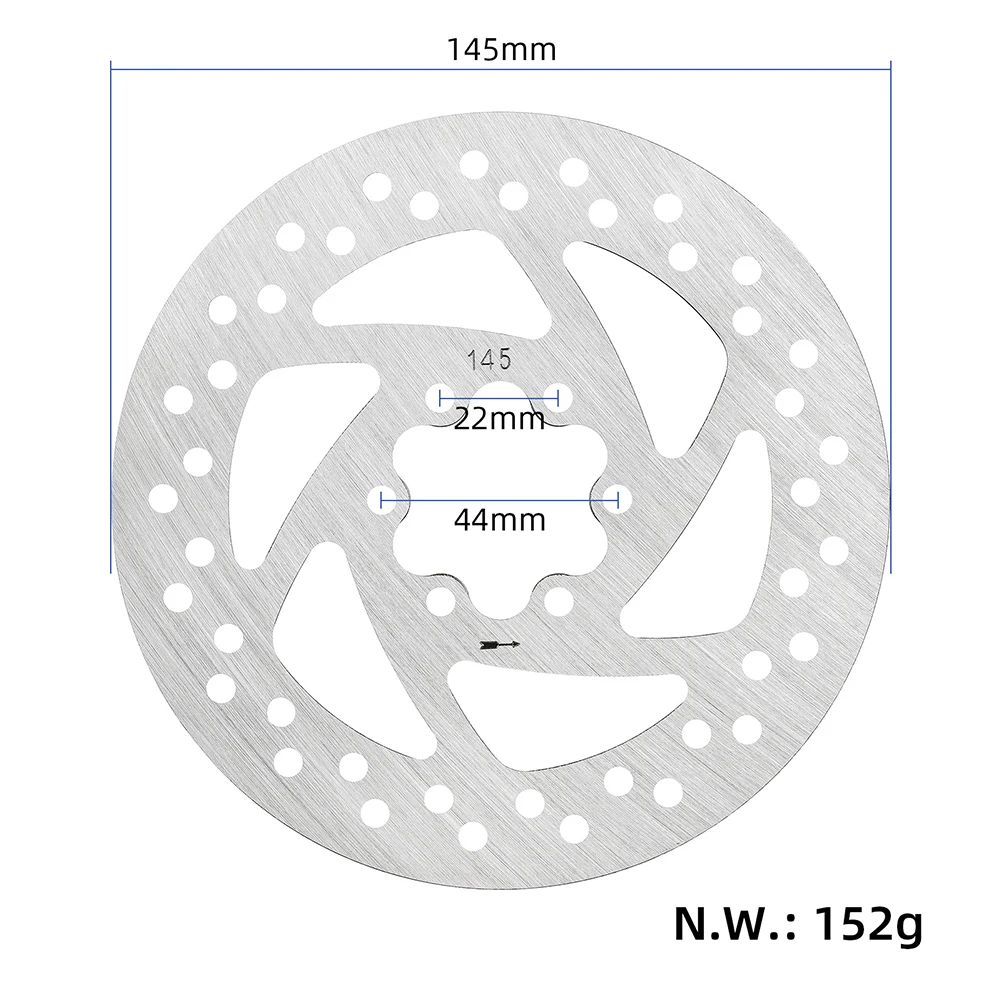 Rotor de disco de freno de 145mm para VSETT 10 + DUALTRON KAABO Scooter Eléctrico MTB freno de disco de bicicleta 145mm 6 agujeros de acero inoxidable