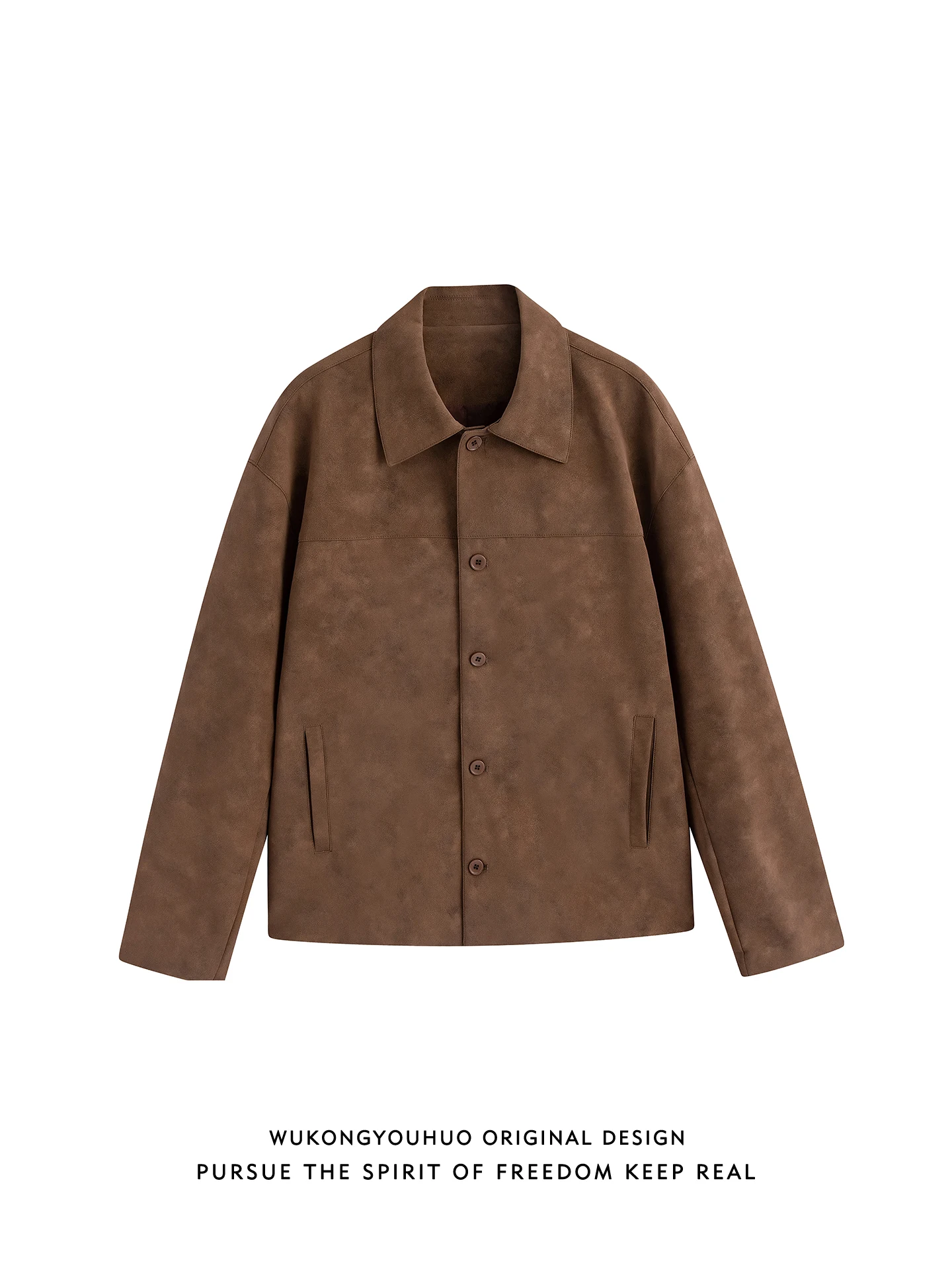 

Spring Trendy Brand Tie Dye Suede Collar Jaet Loose Casual Versatile Men Women Retro Couple Jaet Youth ular Polyester ...