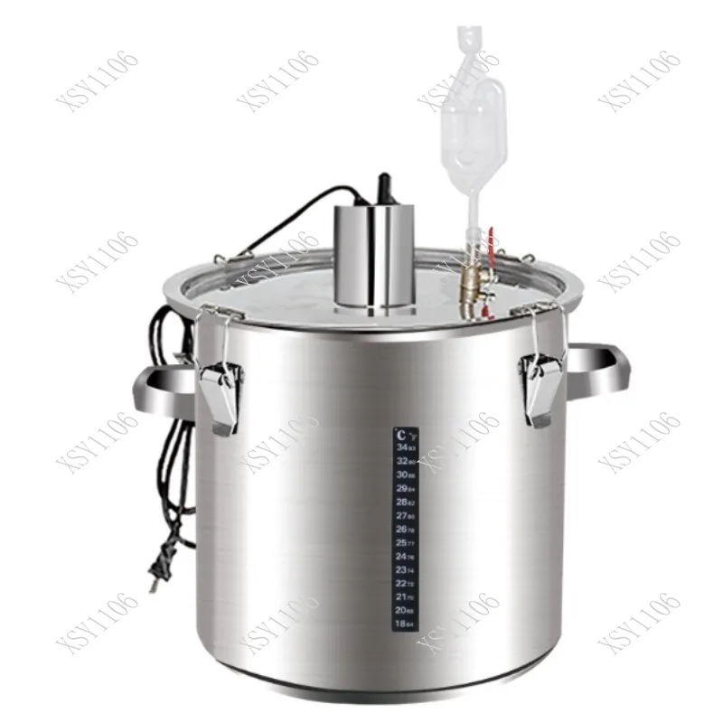 50L 500W Stainless Steel Fermentation Tank - Constant Temperature Moonshine Wine Barrel with Steaming Function