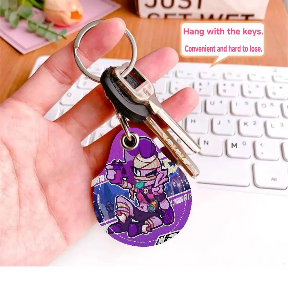 Game Brawl S-stars PU Card Holder Keychain Key Ring Door Lock Access Tags Card Case Keychain Access Card Key Tag Ring - view 4