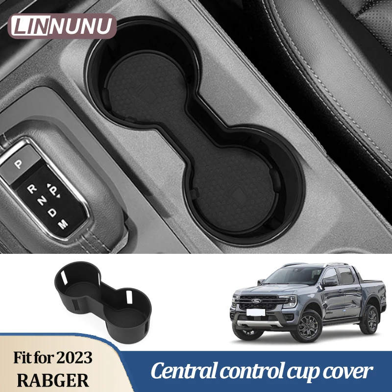 Linnunu Fit for Ranger 2023 Accesorios Para Auto Central Control Anti-Slip Shock-Absorbing Water Cup Cover Car Storage Limit Beverage Seat Car Interior Modification