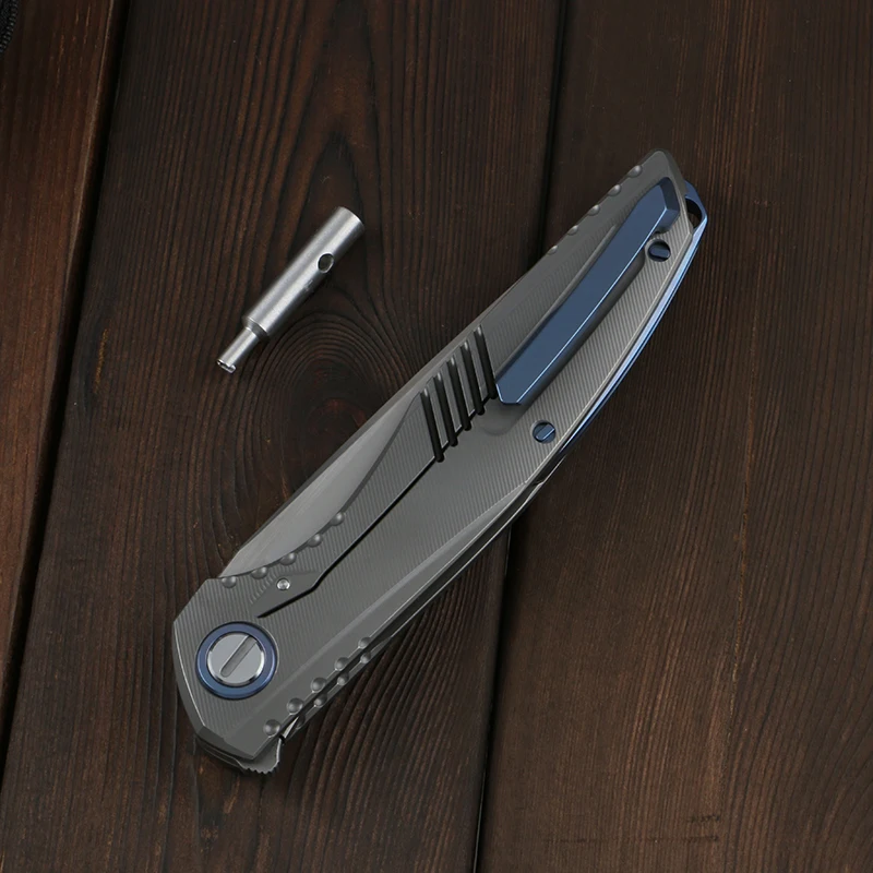 Imagem -04 - Green Plum Lee Folding Knife Ferramenta Edc Tc4 Titânio 3d Handle Frutas Camping ao ar Livre M390 Lâmina