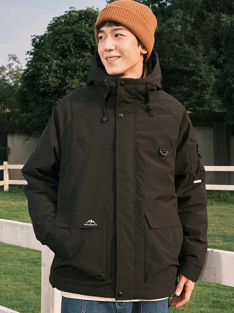 

New Winter ex Color Casual Korean Sle Slim Fit Couple's down Jaet ort Hooded Men's Bread Women's Faion