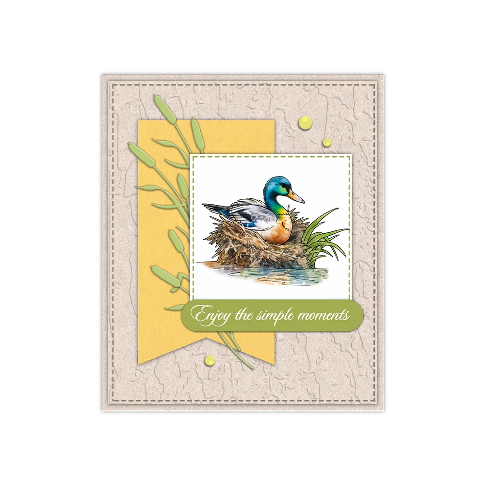 Mangocraft Cartoon Goose Ducks Cutting Dies Clear Stamp Autumn Day DIY Scrapbooking Metal Dies Silicone Stamp Cards Albums Decor