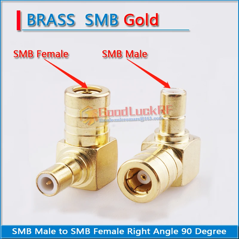 High-quality SMB Male to SMB Female Right Angle 90 Degree type L Gold RF Connector Adapter low loss