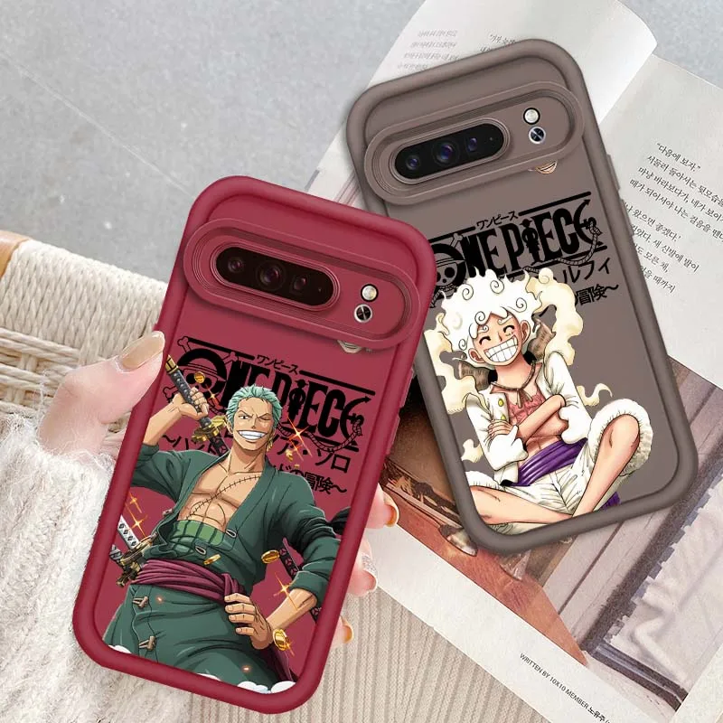 원피스 Luffy 만화 아트 Google Pixel 9 8A 8 7 7A Pro XL 5G 눈 사다리 전화 케이스 소프트 TPU 충격 방지 커버