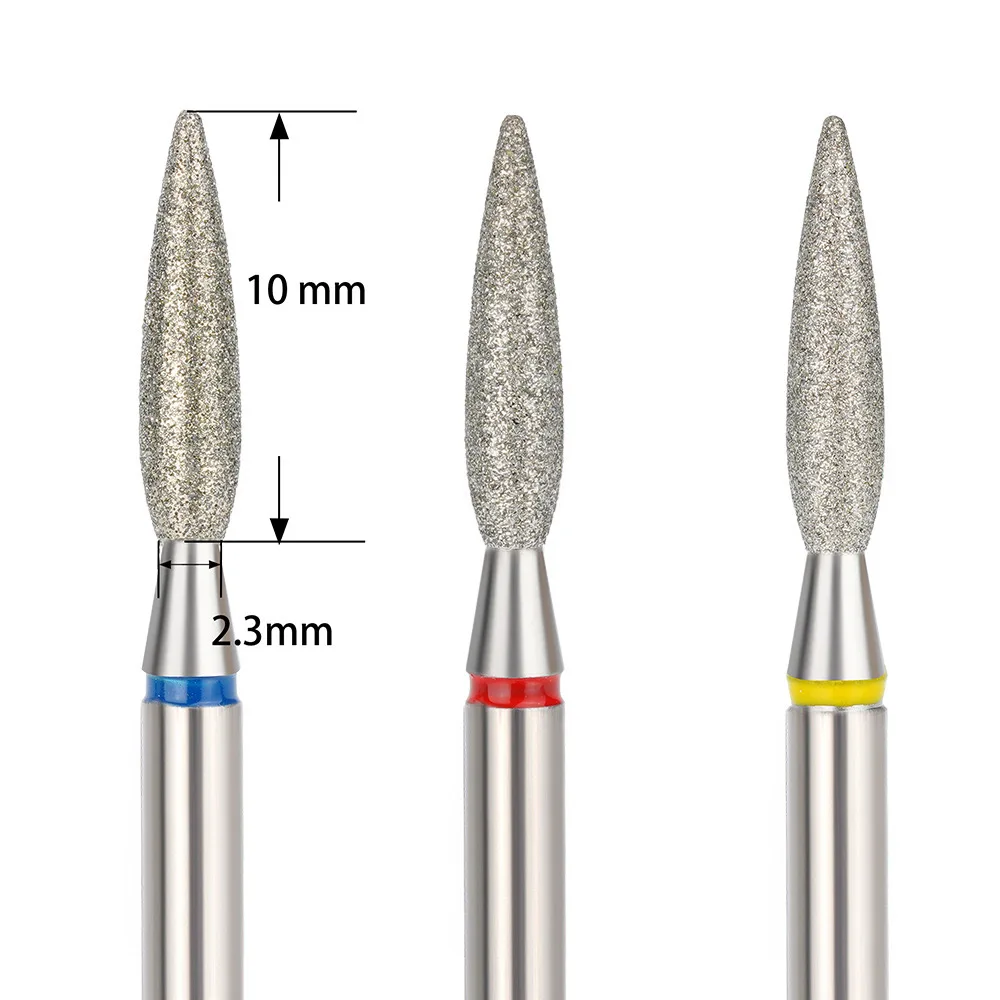 1 Stuk 2.3Mm Nail Drill Bit Tools Manicure Roterende Accessoires Taps Toelopende Vorm Nagelriem Clean-Up Nail Art Apparatuur Huid Nagels Verzorging