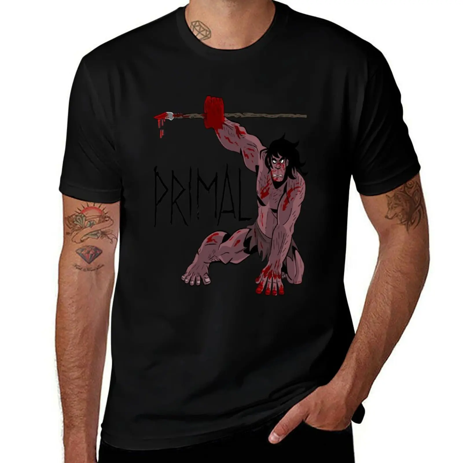 Genndy Tartakovsky Primal TV Show T-Shirt Big and Tall Gym T-Shirt