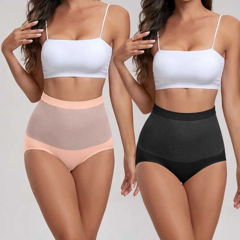 SLIMBELLE Womens 3 Pack High Waist Shapewear Panties Tummy Control Shapers Butt Lifter X-Shape Underwear