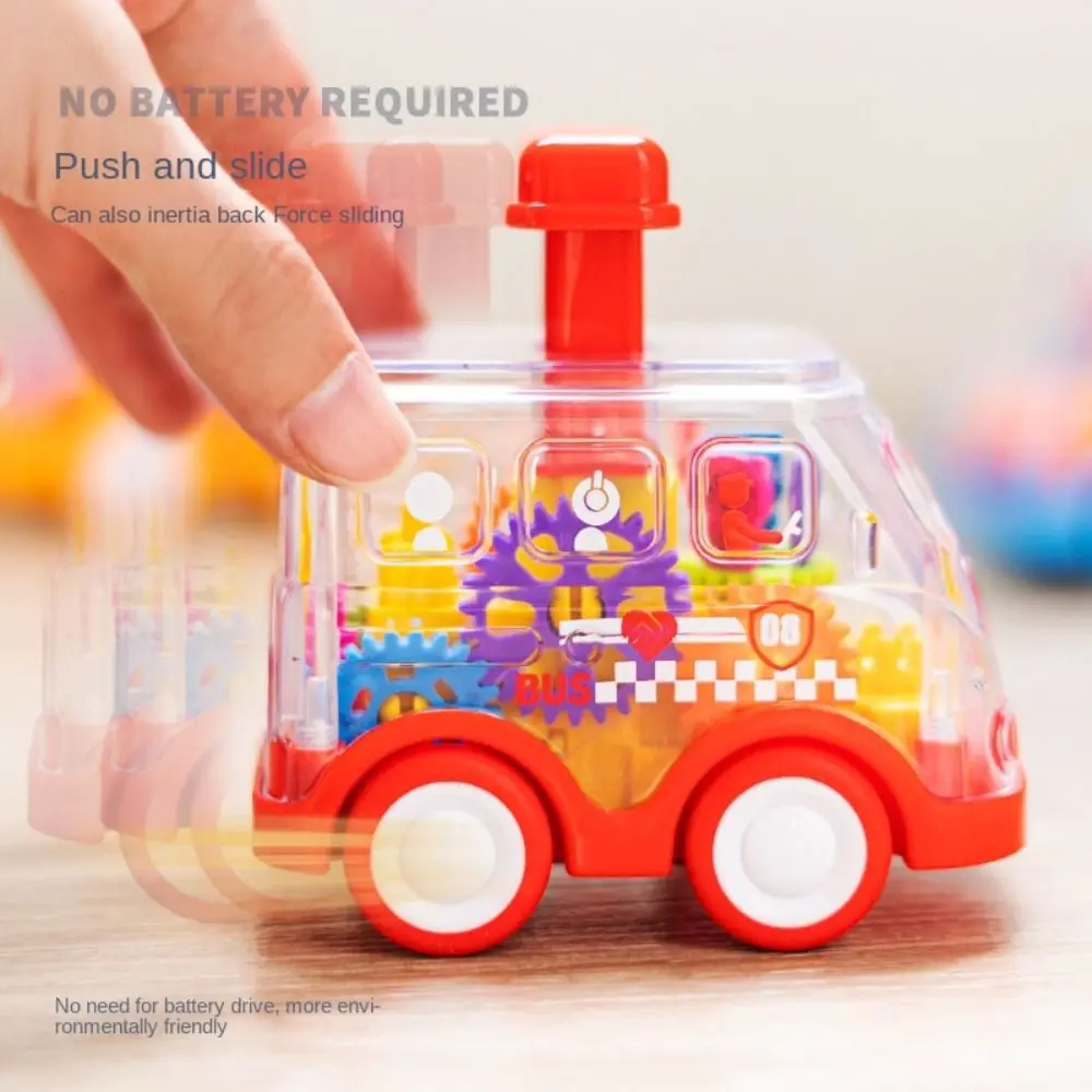 

Press Gear Car Pull Back Boy Flashing Animals Car Electric Car Toys LED Light Transparent Children Inertial Car Baby Toys