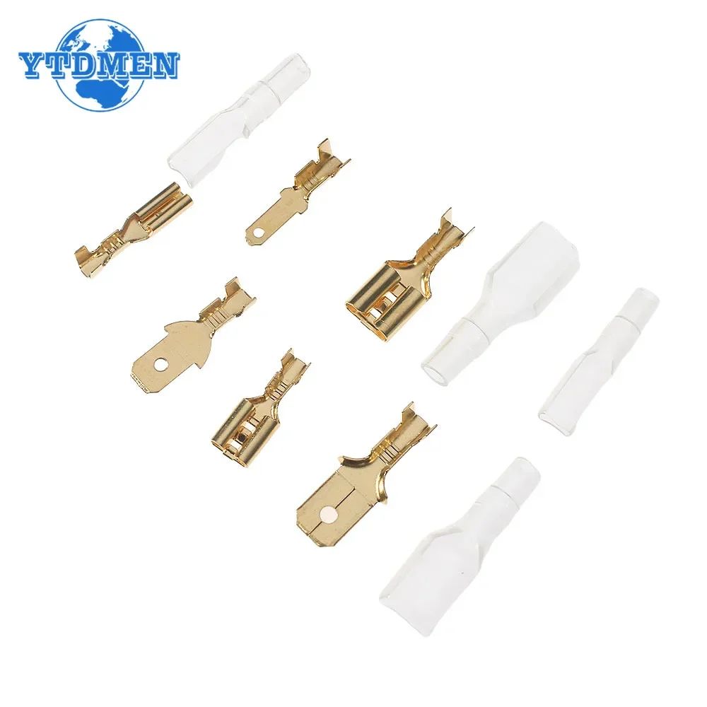 270PCS 2.8/4.8/6.3mm Crimp Terminal Insulated Seal Electrical Wire Cold Pressed Reed Terminals Connector Kit Gold