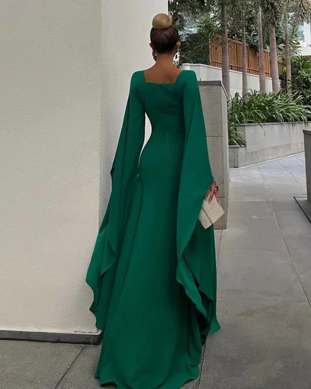 Customized Exquisite Jersey A-line V-neck Midi Dresses Prom Dresses Modern Style Pastrol Unisex Chinese Style Formal Casual Simp