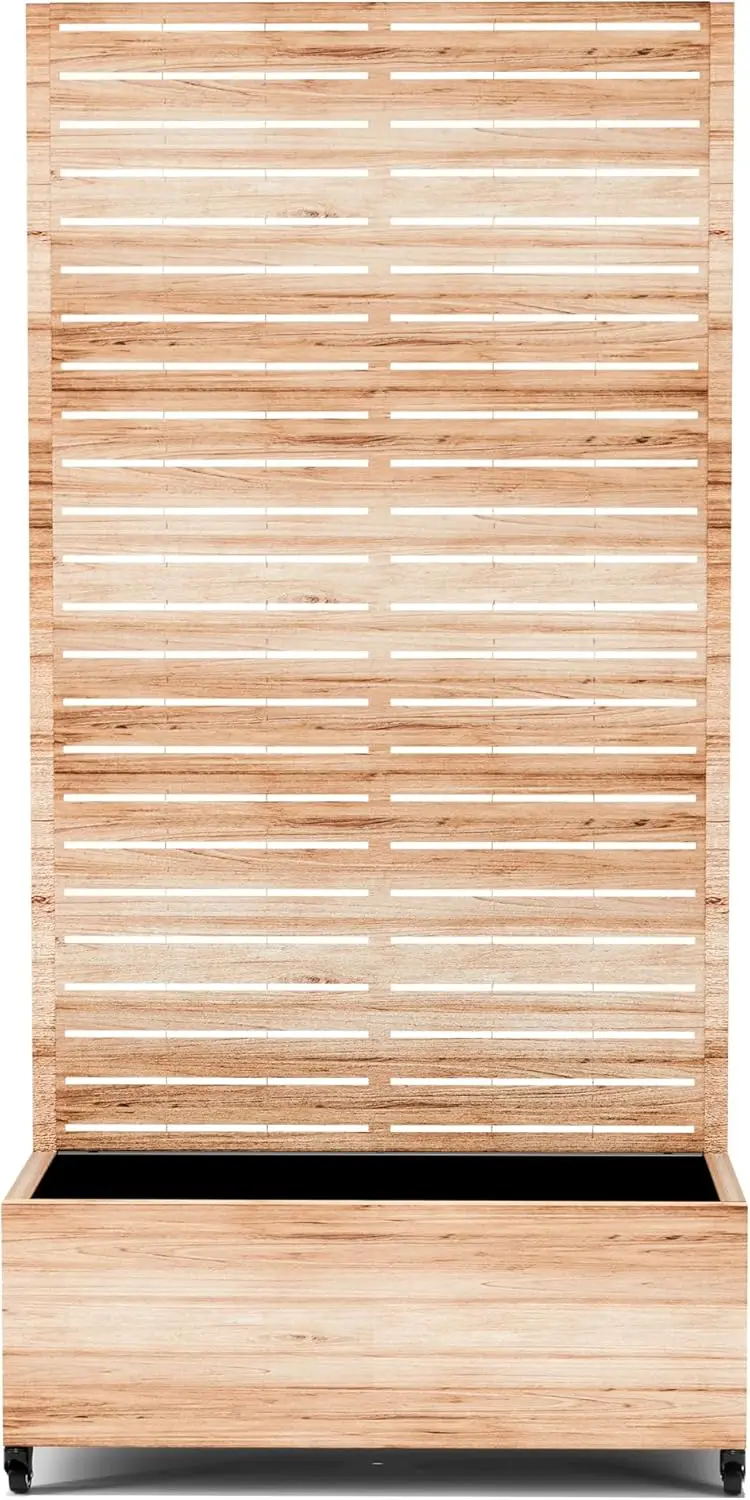 

Поднятая садовая кровать с решеткой и колесами, металлическая приподнятая садовая кровать размером 73 x 35 x 16 дюймов, металлический горшок с отделкой акации и решеткой для восхождения