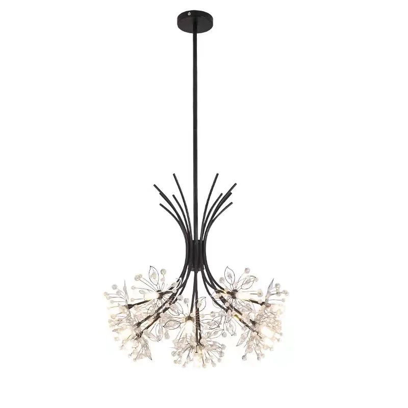 Modern crystal dandelion chandelier lighting chandelier living room dining room household chandelier decoration LED ceiling ligh