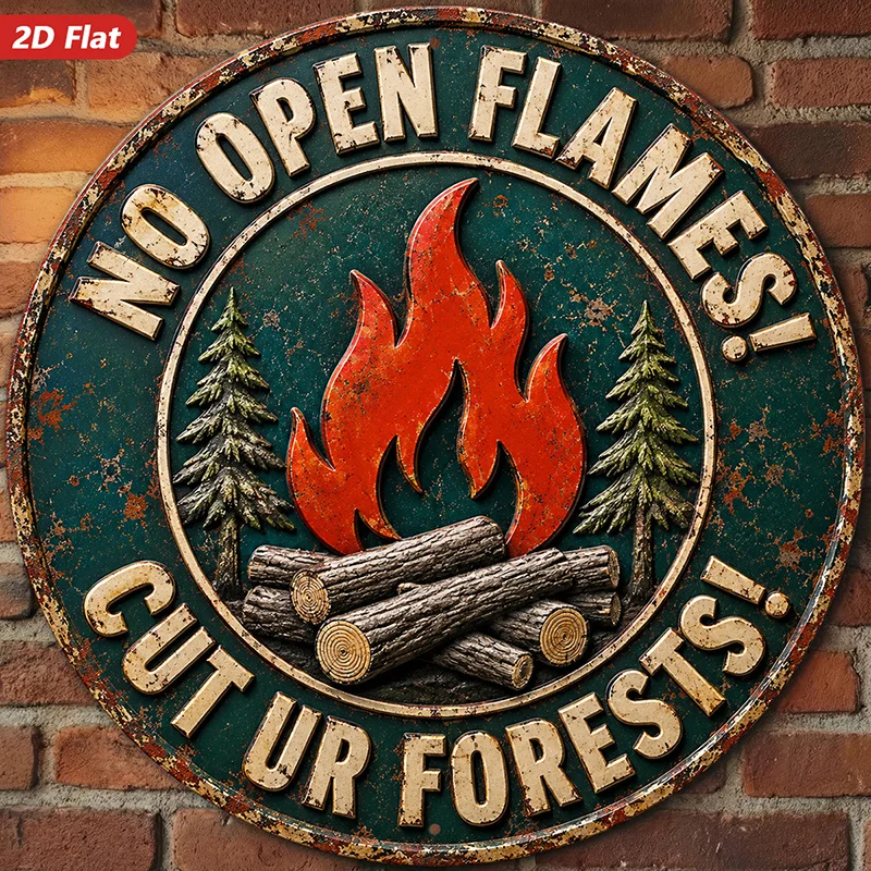CIFBUY Vintage Aluminum Wall Art Waterproof Durable Fire Warning Sign For Office Restaurant Kitchen Indoor Outdoor Home Decor