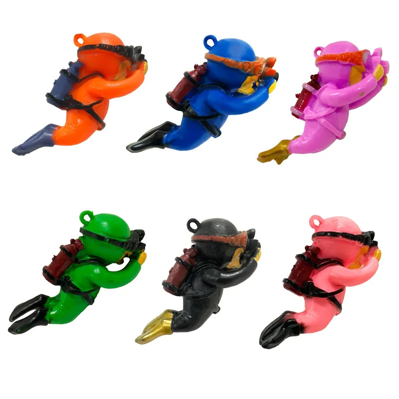 2 Pcs Diver Ornament for Fish Tank, Camera Aquarium Decoration, Cartoon Frogman Adornment, Fish Farming Accessories