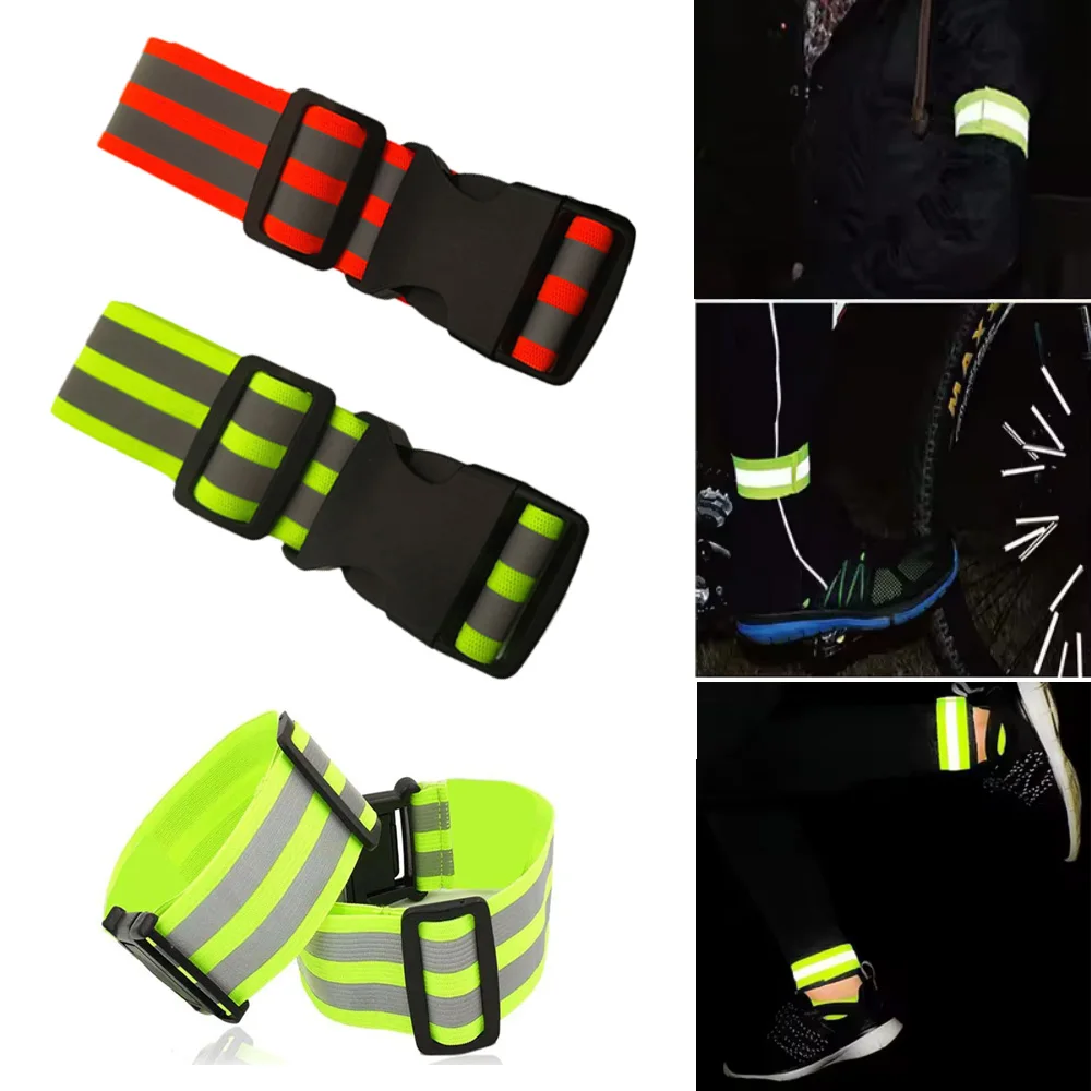 

Adjustable Reflective Wristband Night Running Cycling Elastic Armband 360 Degree Reflective Sports Gear Outdoor Protective