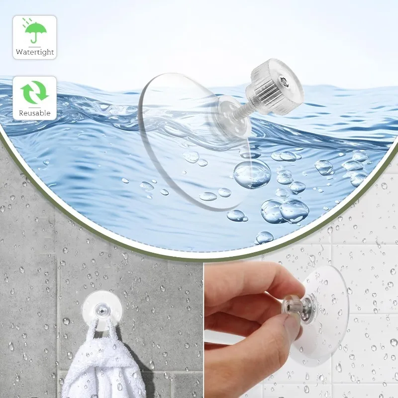 10/30PCS Suction Cup Hooks with Screw Nut Strong Vacuum Suckers Transparent Pad Holder Wall Hanger Head Sucker for Glass Window