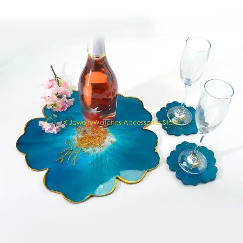 

31KD 2 шт. кристаллическая форма для эпоксидной смолы в форме цветка подставка для литья силиконовая форма