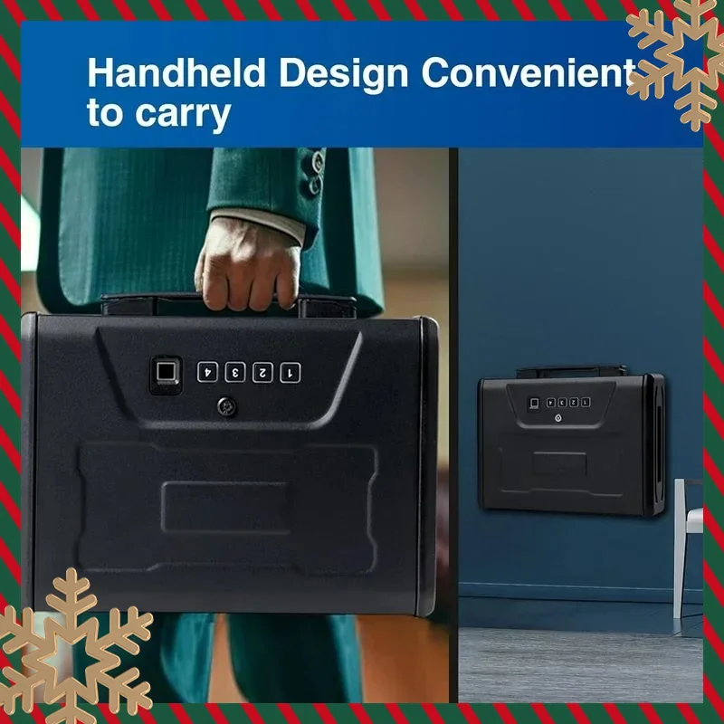 

Gun Safe Box Hidden Portable Hand Gun Safe Fingerprint Biometric steel metal digital hand gun electronic safe box