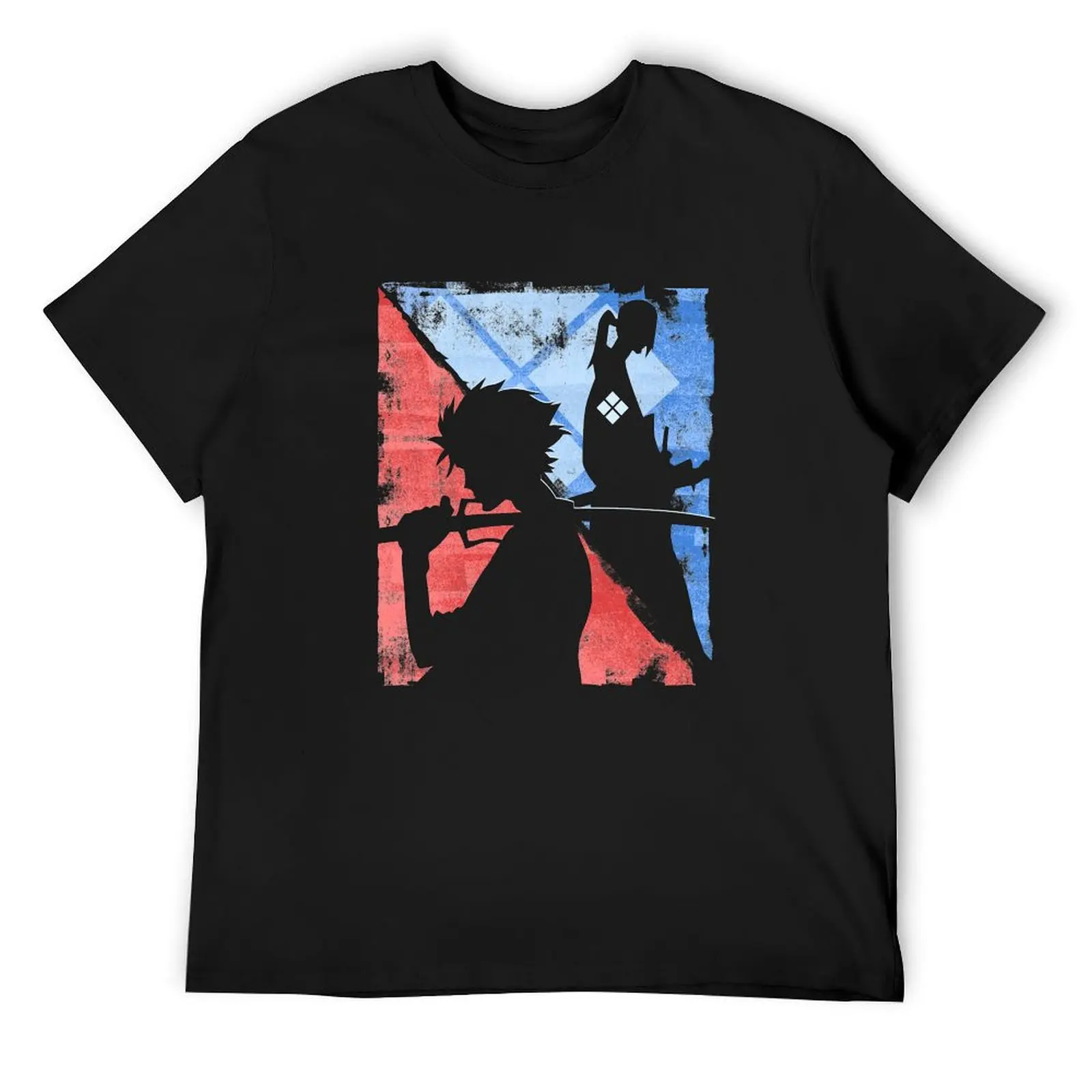 

Red And Blue Warrior T-Shirt street wear vintage sports fans anime t shirts men workout shirt