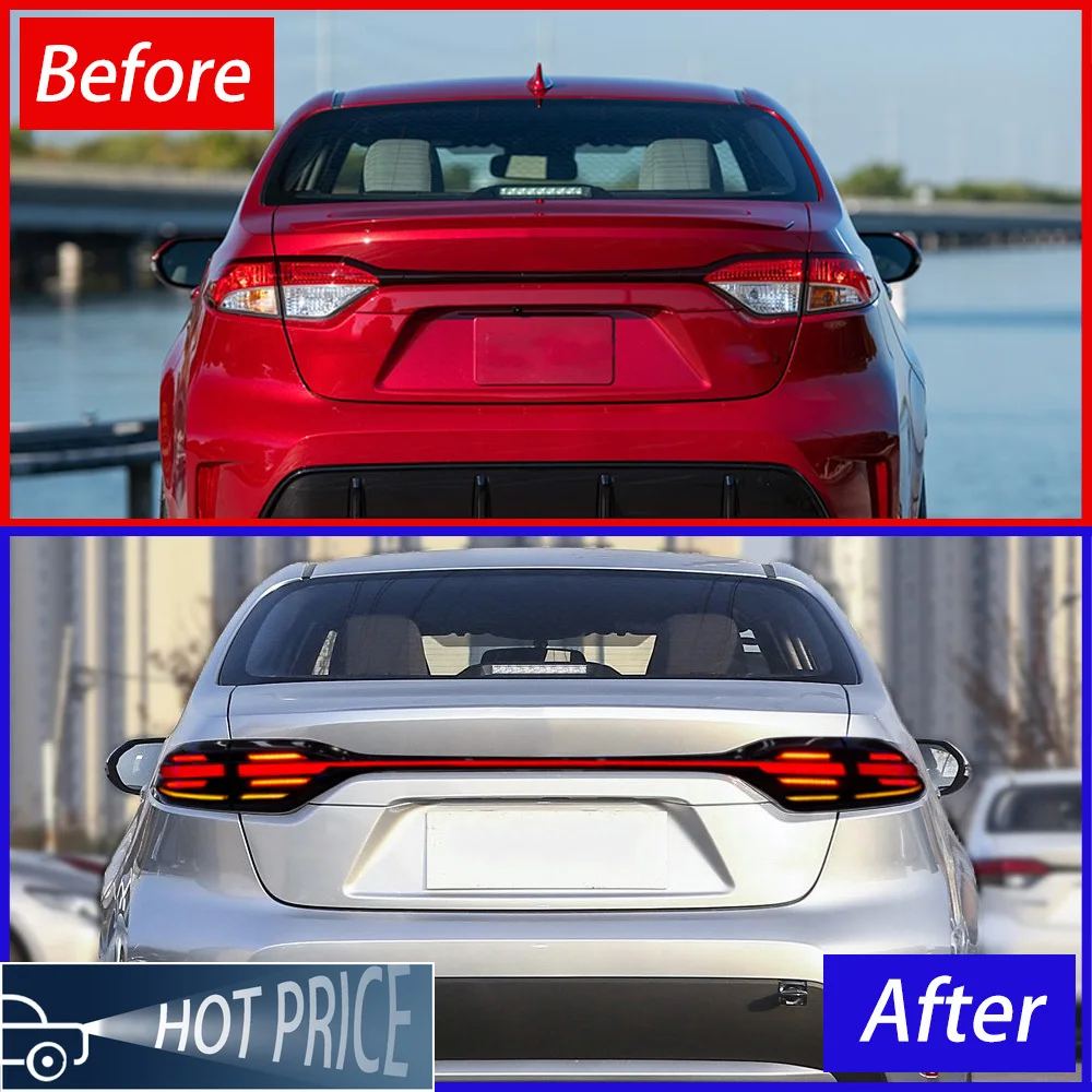 For Toyota Corolla Levin 2019-2023 Led Car Taillight Assembly Upgrade Startup Effect Porsche Style  Highlight Rear Reverse Light