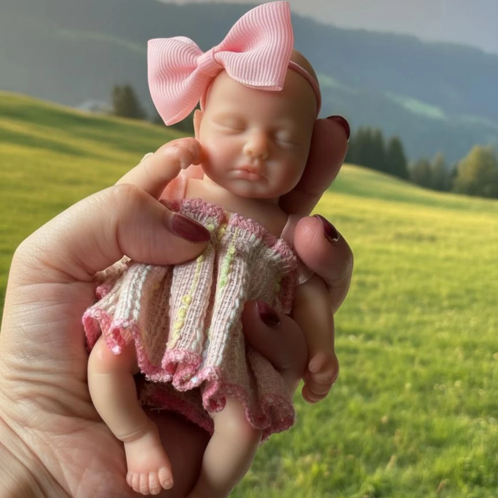 

AlaiX 6-дюймовая мягкая силиконовая кукла Loulou для девочек ручной работы Bebe Reborn с юбкой, мини-кукла для новорожденных для детей, подарки