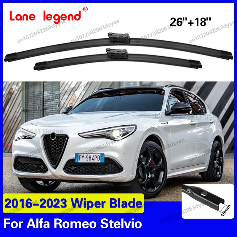 

Для Alfa Romeo Stelvio 2016-2023: Комплект из 2 передних щеток стеклоочистителя (2017, 2018, 2019, 2020, 2021, 2022)