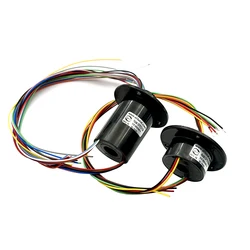 Mini Hole 10mm Hollow Slip Ring 6/ 8/ 12 Channels 2A Conductive Electric Slipring Rotary Joint Connector 240V AC/DC