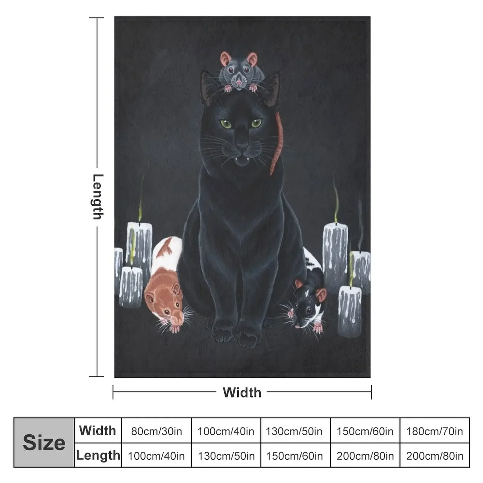 Black Cat and Fancy Rats Throw Blanket decorative Blankets For Bed Blankets