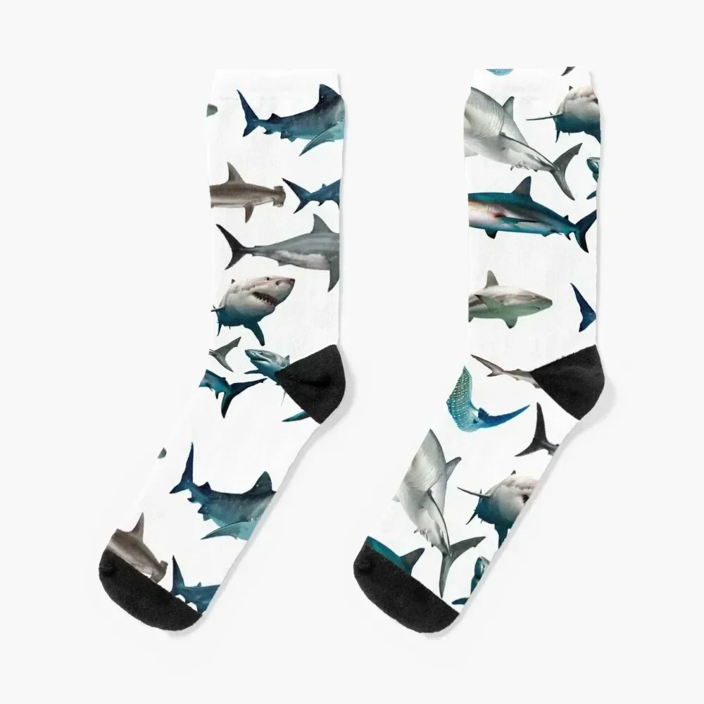

Sharks Socks Non-slip floor japanese fashion Stockings Men Socks Luxury Brand Women's