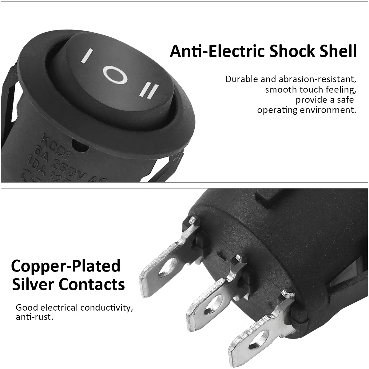 

5Pcs Round Rocker Switch 23Mm 3-Terminal on Off on Toggle Switch for Car Motor Water Dispenser Electrical Circuit Control Push