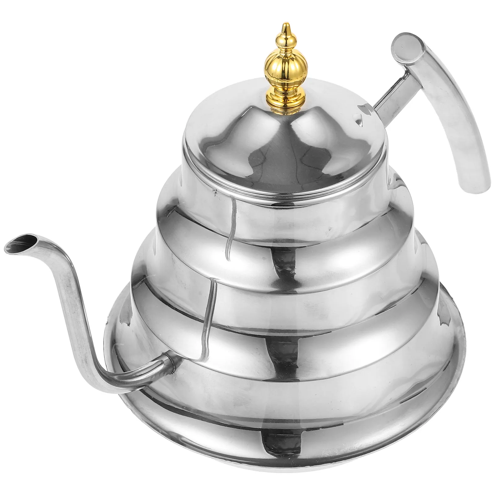 

Чайник из нержавеющей стали с ручкой и встроенным фильтром для точного залива, идеально подходит для заваривания чая и ручного заваривания кофе дома и в офисе