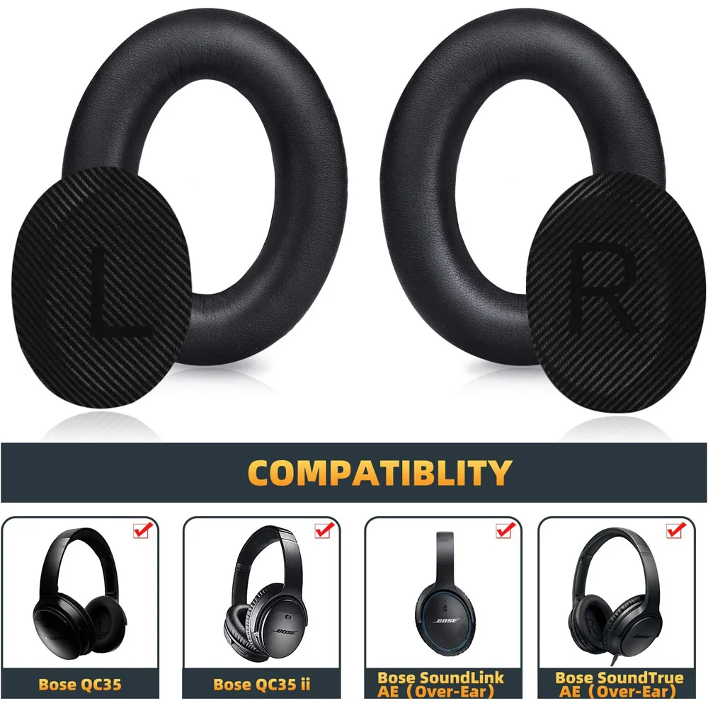 Premium Replacement Ear Pads for Bose QC35 & QC35ii Headphones Comfortable Adaptive Memory Foam Fits QuietComfort 35 & 35ii