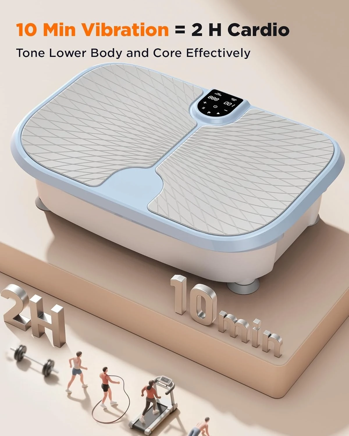 

Vibration Plate Exercise Machine, 400 LBS Capacity Vibration Plate for Lymphatic Drainage, Max Space for Whole-Body Workout