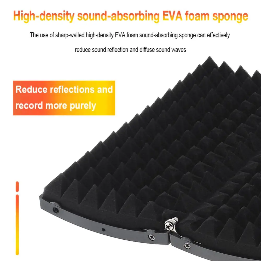 5-панельный микрофон, складной изолирующий экран, впитывающая пена высокой плотности, профессиональный микрофонный экран