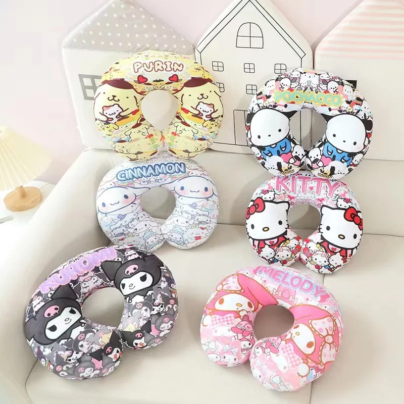 

Hello Kitty Cinnamoroll Anime Fashion Y2K Creativity U-Shaped Pillow Cute Kuromi My Melody Travel Car Neck Portable Pillow Toys