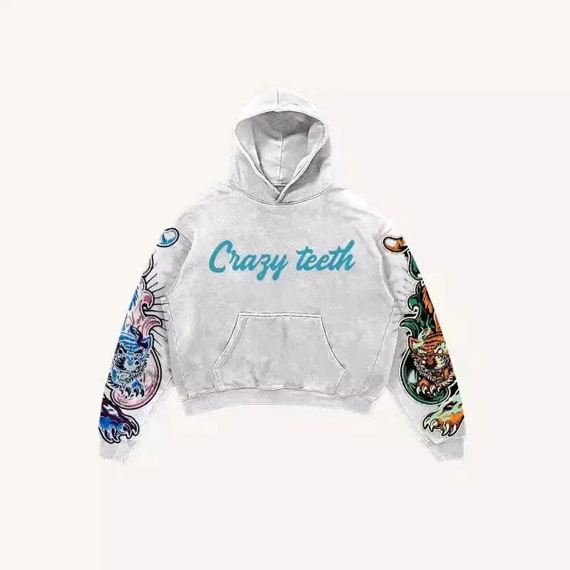 

CyY2K Skeleton Hoodie Gothic Punk Long Sleeve Top Causal Hooded Sweatshirt Sport Pullover Fashion Street Wear for Adults