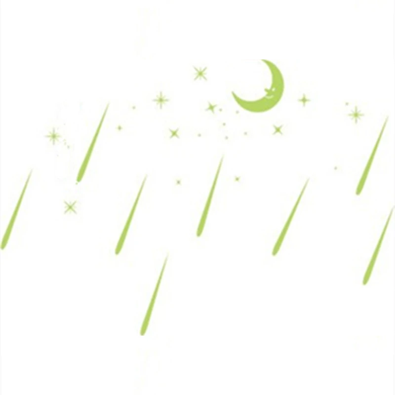 Luminous Meteor Showers Vinyl Wall Stickers Glow in the Dark Star Sky for Home Kids Bedroom Living Room Window Glass Decorations