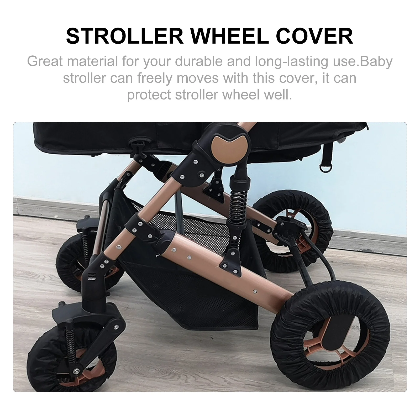 

4pcs Stroller Wheel Cover Infant Pushchair Tire Protector Waterproof Foldable Anti-Skid Durable Wheelchair Accessory